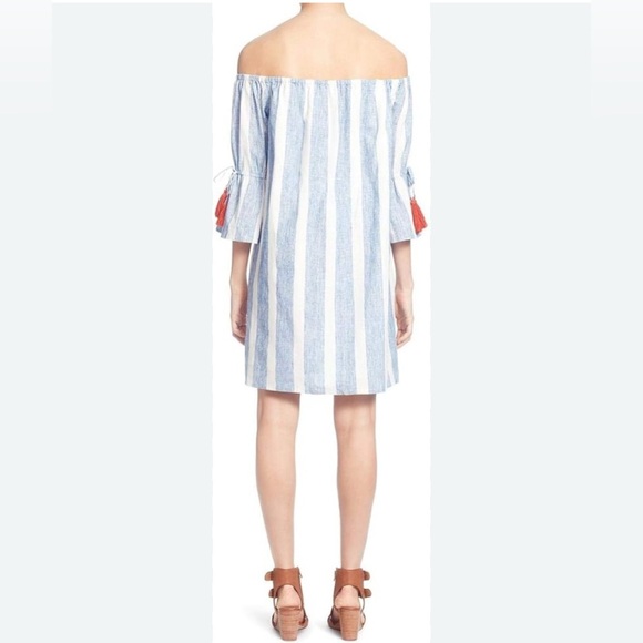 Catherine Malandrino | New striped off the shoulder mini dress Women’s size L - Picture 9 of 9